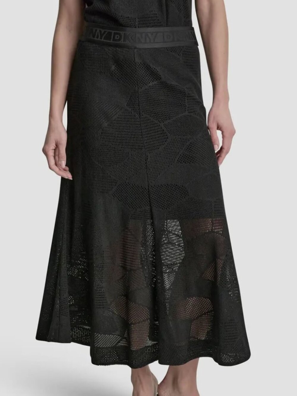 DKNY Croton Mesh Lace Maxi Skirt